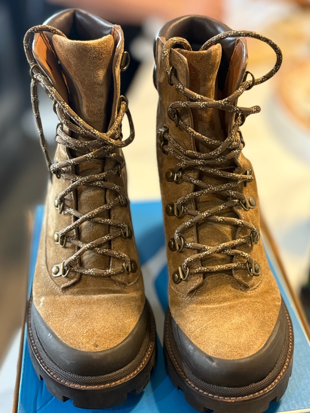 Tory Burch Brown Suede Lace-Up Boots